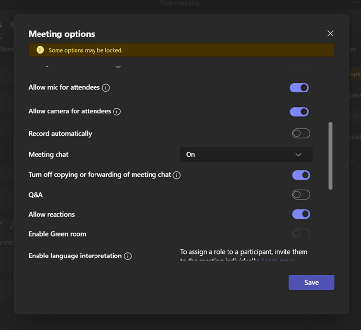 New Meeting Option Turn off copying or forwarding of meeting chat.png