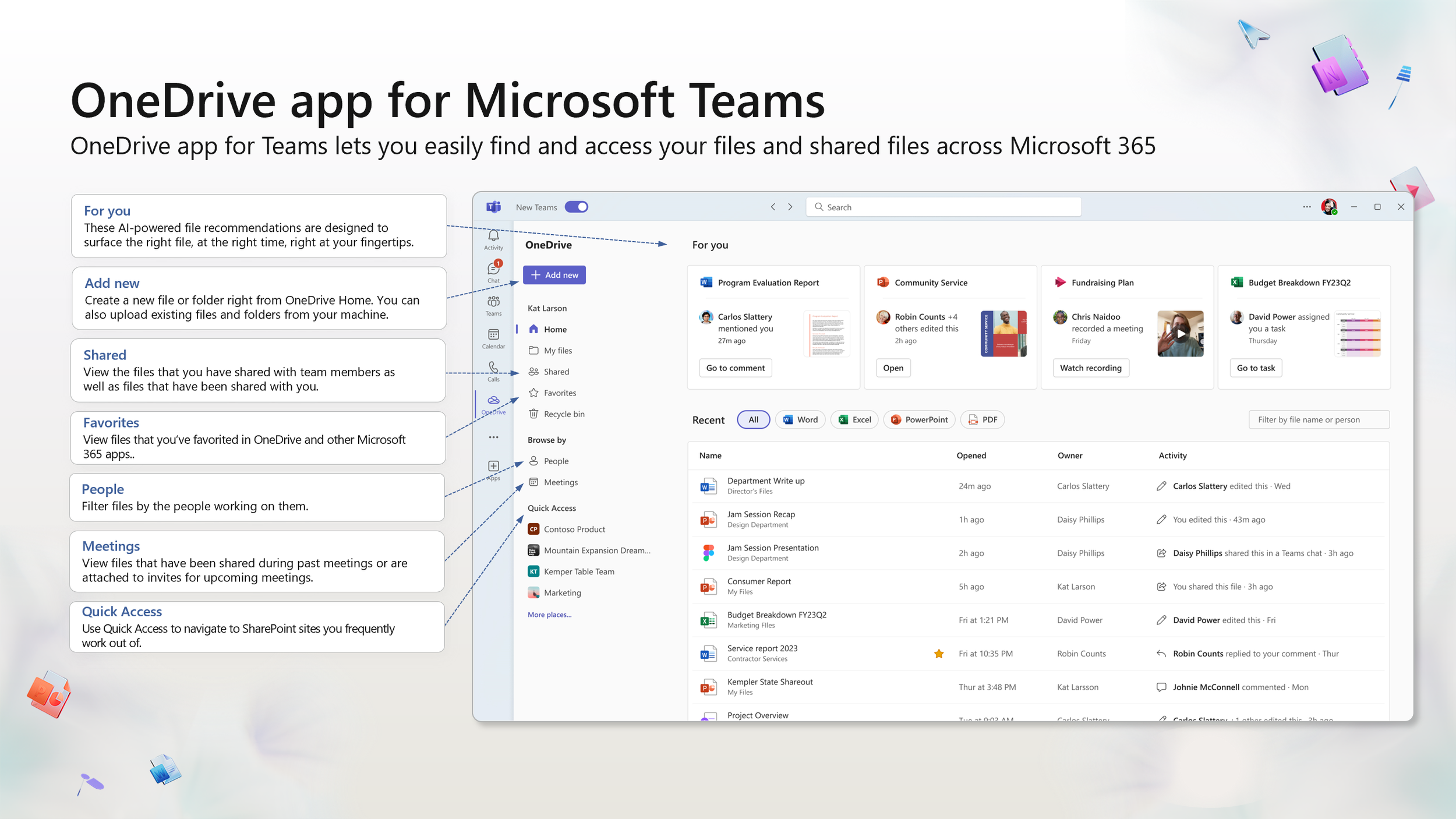Vorstellung der OneDrive-App für Microsoft Teams