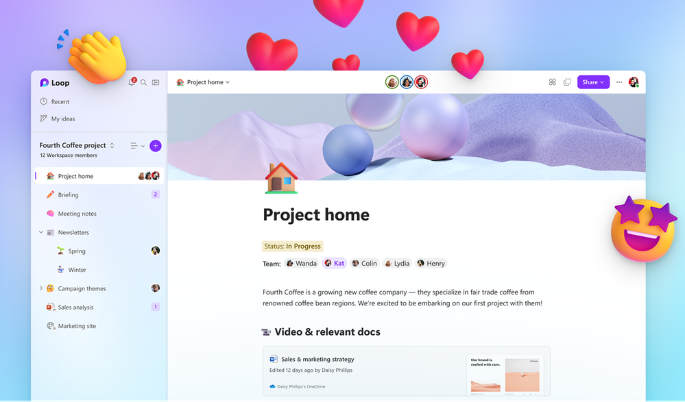 Loop project home screenshot.
