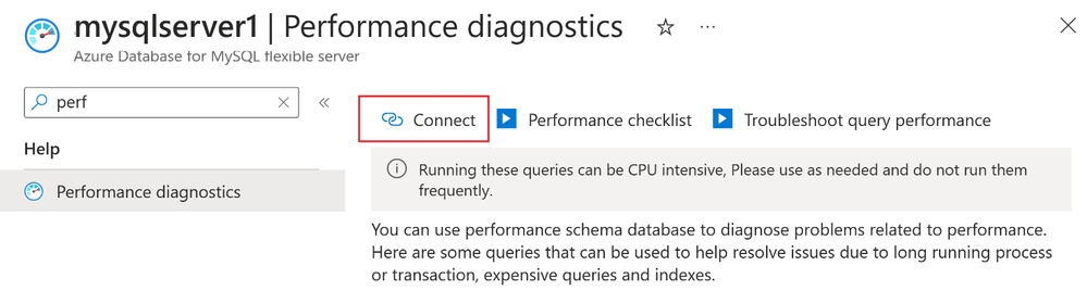 Connect with Azure Cloud Shell to run performance diagnostic queries