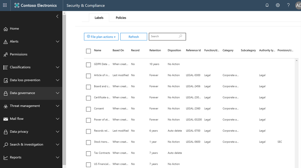 Office 365 file plan