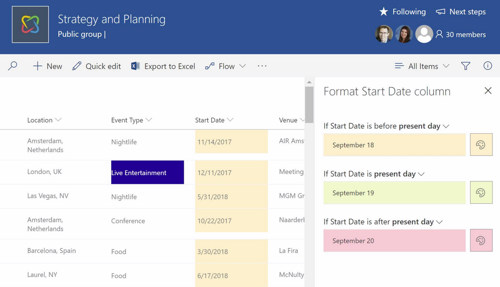 Conditional formatting for dates