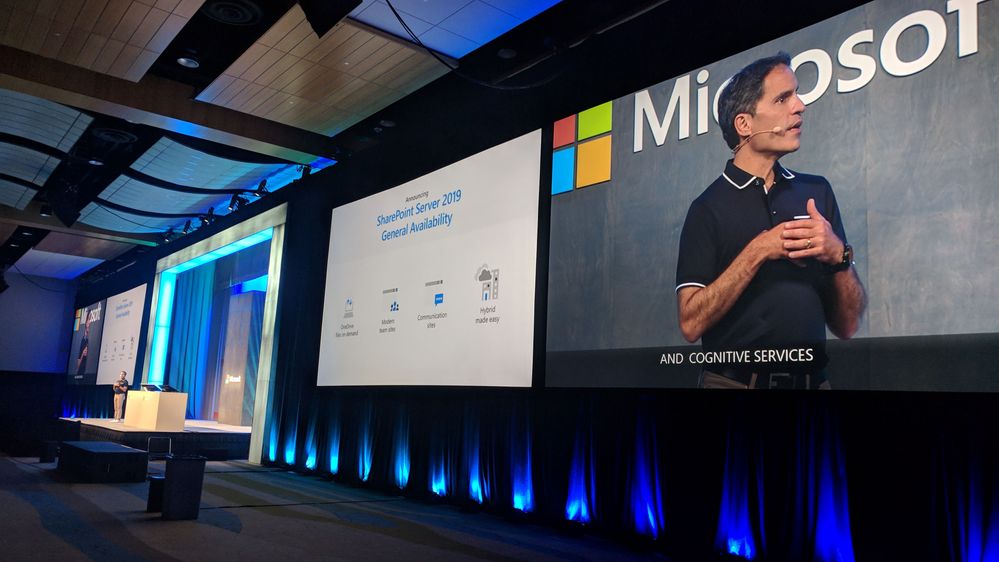 Jeff Teper shares details about SharePoint Serv er 2019 during his general session at Ignite 2018 in Orlando, FL.