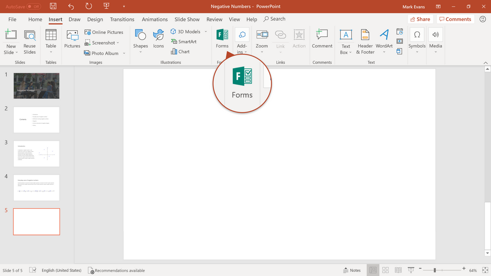 Microsoft Forms now available in PowerPoint