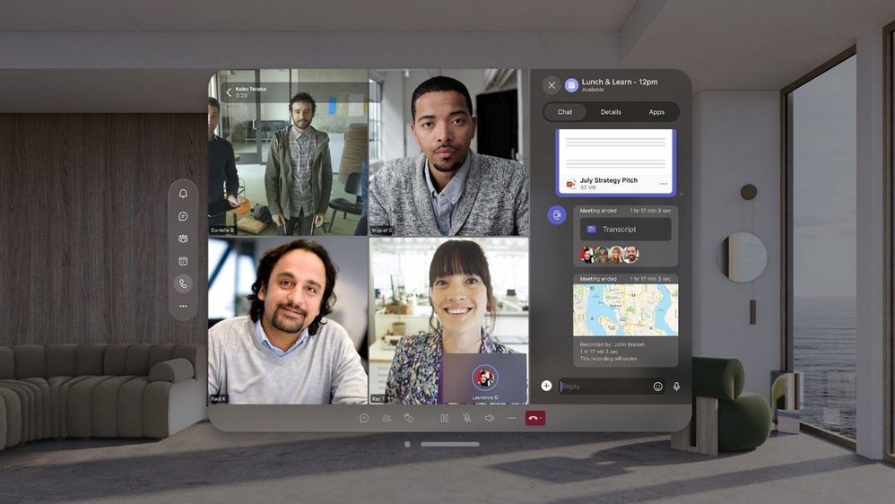 thumbnail image 1 of blog post titled Microsoft Teams available on Apple Vision Pro on February 2 