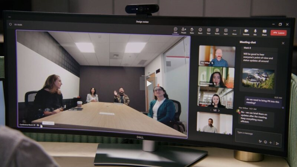 IntelliFrame в комнатах Teams помогает удаленным участникам собраний лучше видеть людей в комнате.