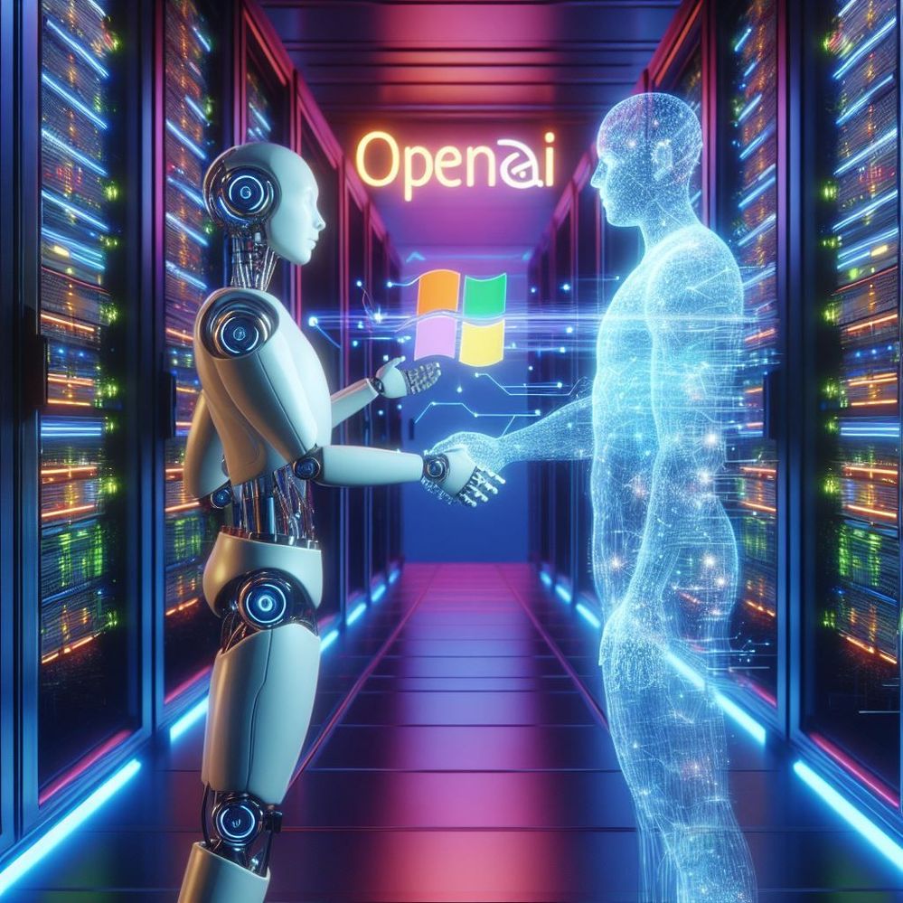 Open AI and Microsoft: Generated using Microsoft Designer