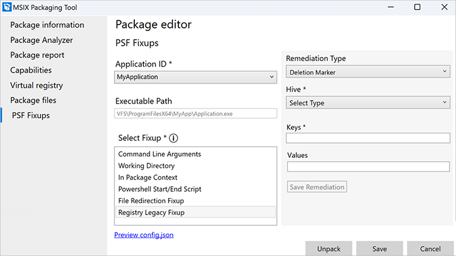 Screenshot of deletion markers in the Package editor menu.png
