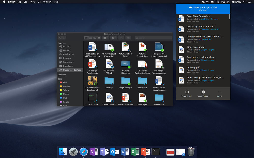 OneDrive on Mac Dark Mode
