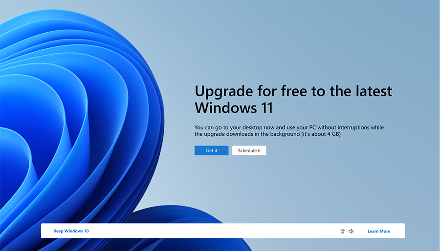 Expected user interface view of the Windows 11 in-product landing page.