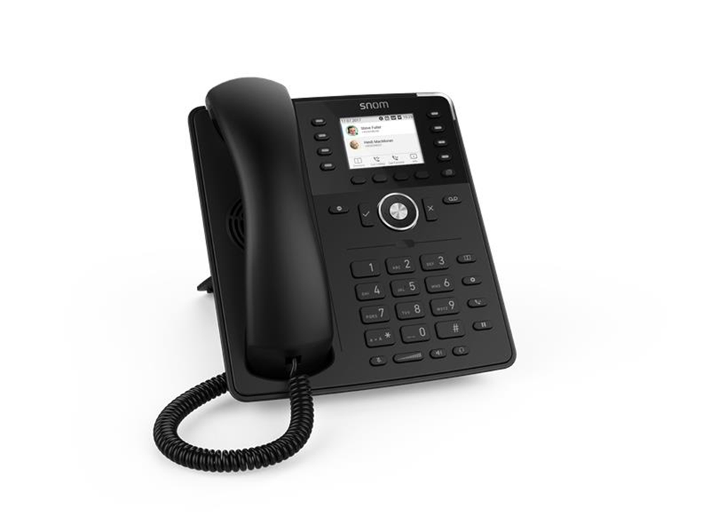 A close-up of the Snom D735 IP Phone