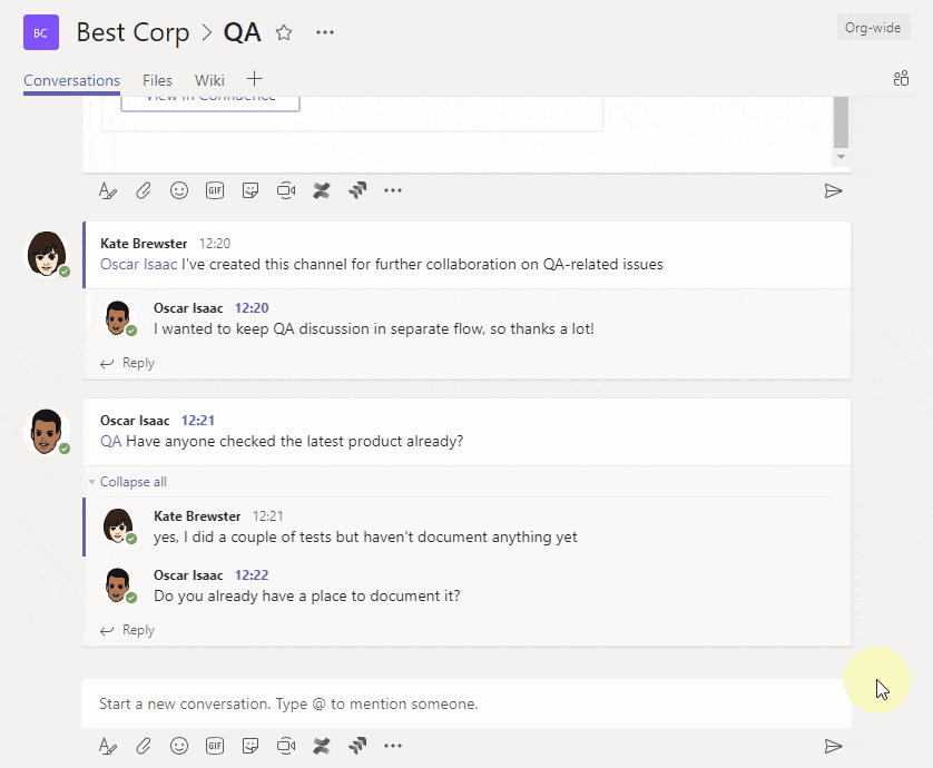 Use the Confluence Cloud Messaging Extension to get the information you need.