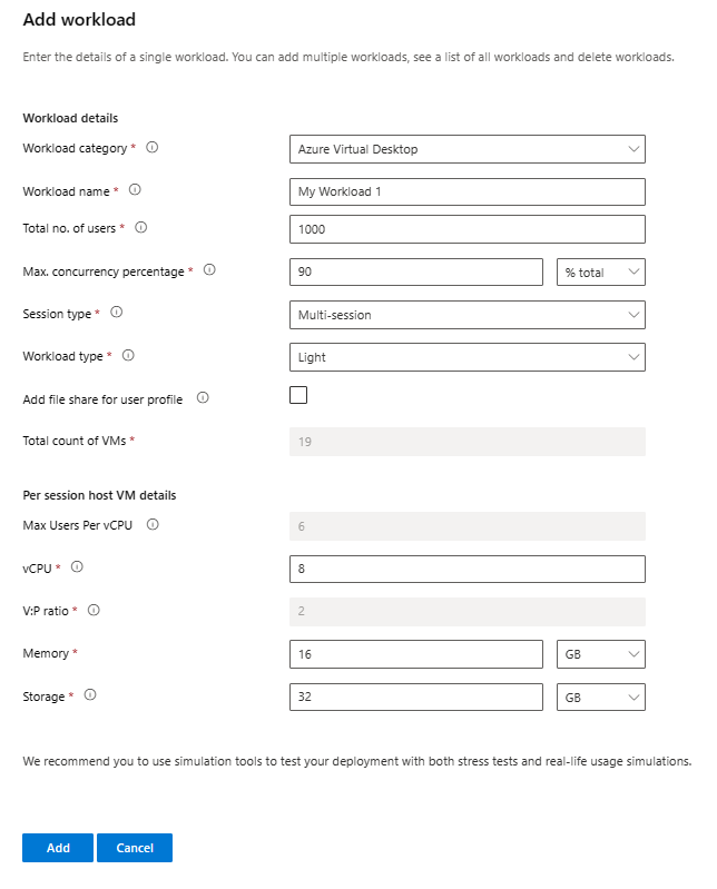 Step 2: Add Azure Virtual Desktop Workload