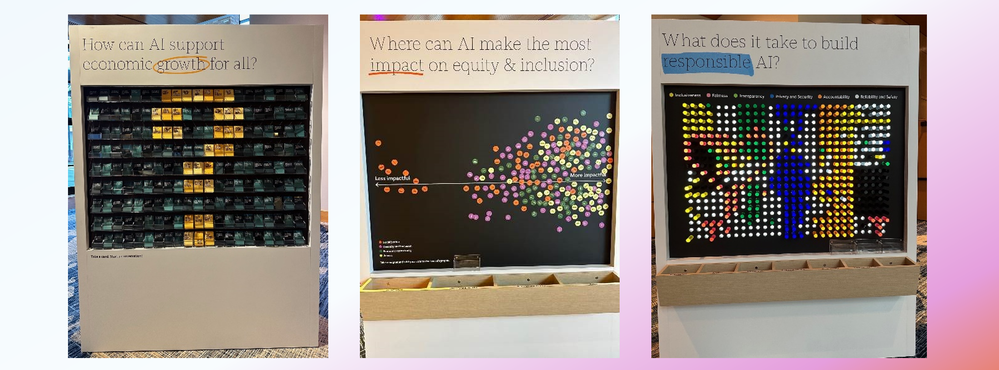 Three interactive pop-ups at the Global Nonprofit Leaders Summit on display in the Community Zone.