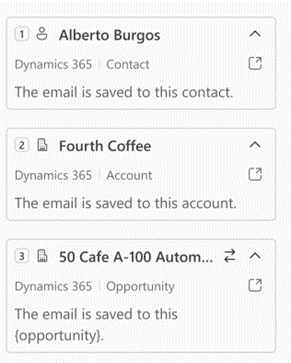 Email is saved to an entity and to related entities.