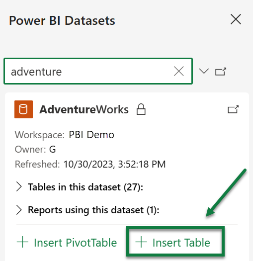 thumbnail image 2 captioned Power BI Connected Tables