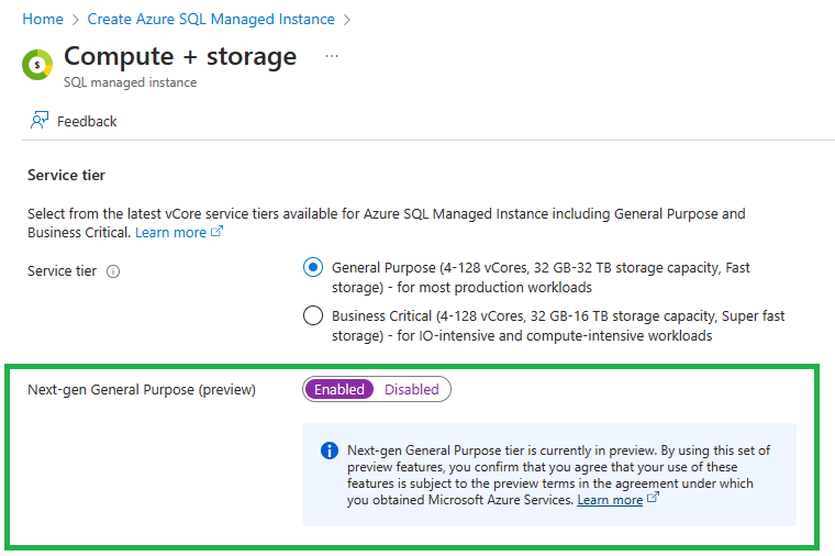 Introducing Azure SQL Managed Instance Next-gen GP