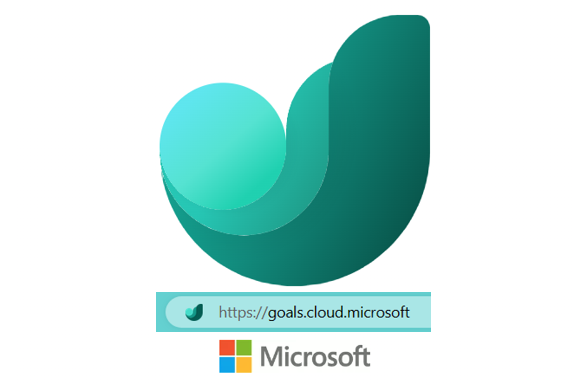 thumbnail image 5 captioned Access Viva Goals with its new URL: https://goals.cloud.microsoft – above is the splash screen with an adjusted overlay to show the URL address you use within your Web browser.