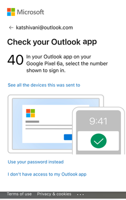 Figure 2 Sign-in using Outlook Android app