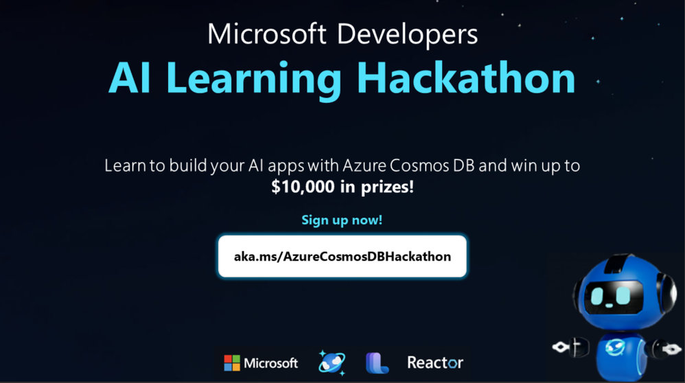 thumbnail image 2 of blog post titled                                              Join the Microsoft Developers AI Learning Hackathon and Win Up to $10K in Prizes!