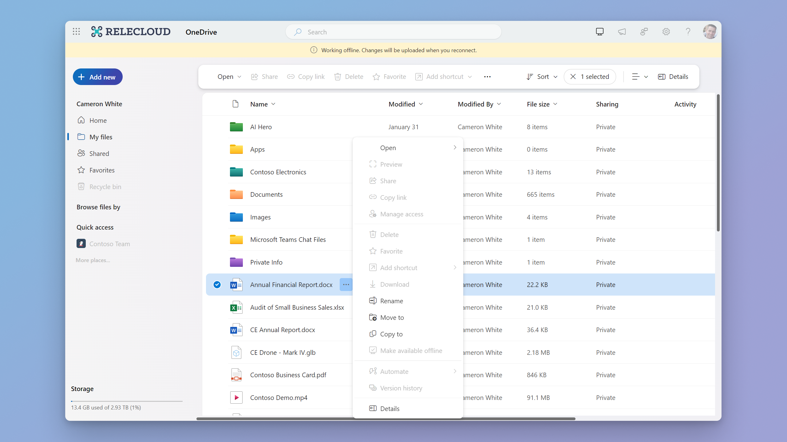 OneDrive fügt neue Offline-Funktionen hinzu