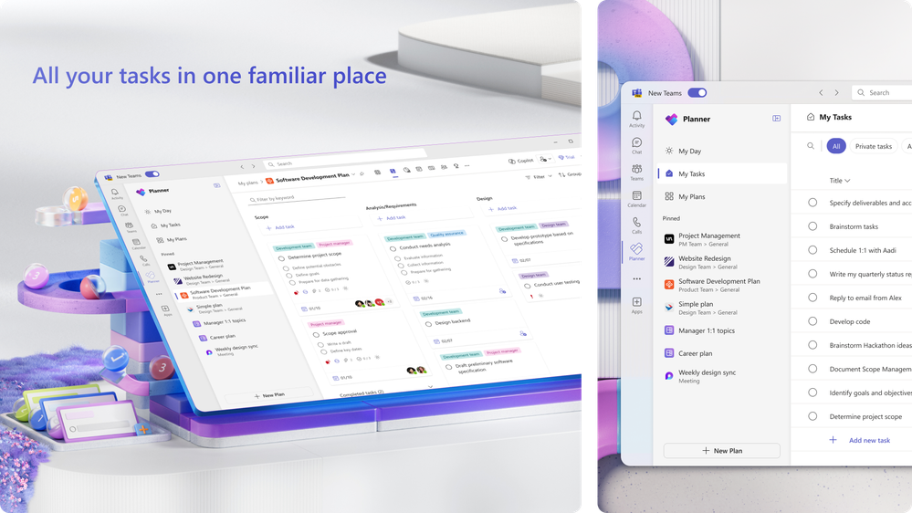 The new Planner app in Microsoft Teams - all your tasks in one place.