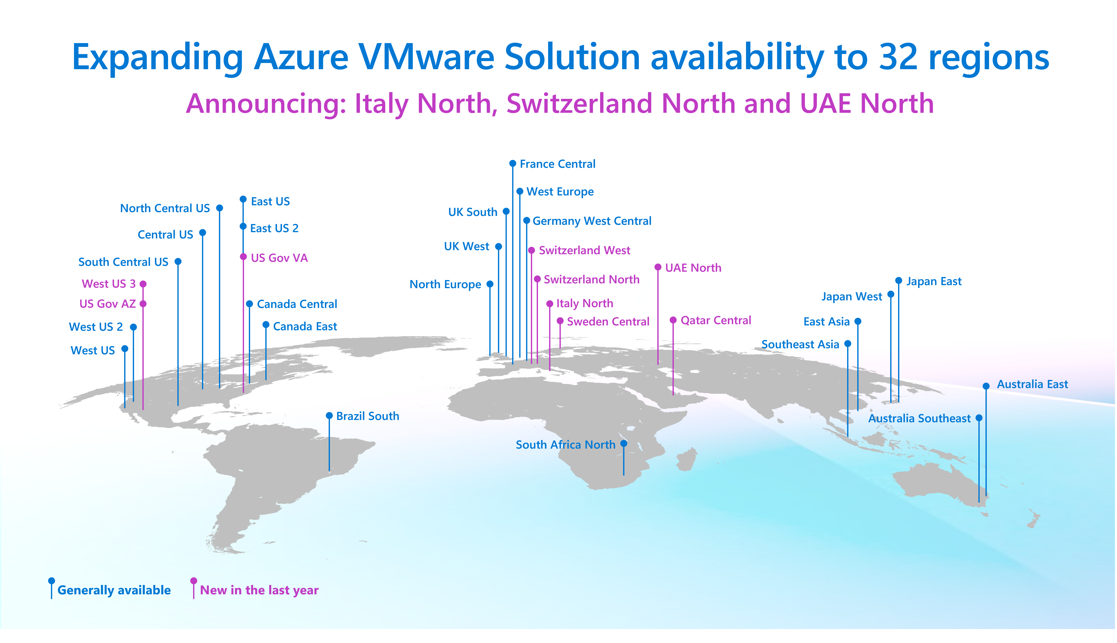 Azure VMware Solution now available in Italy North, Switzerland North and UAE North