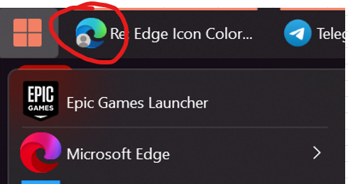 Changing the color icon of Edge