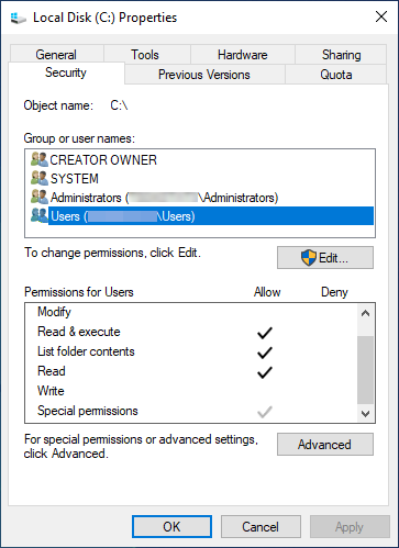 Restrict common users from creating a folder in root of system drive