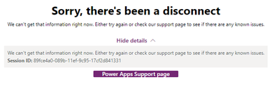 Difficulty connecting to datasource in PowerApps