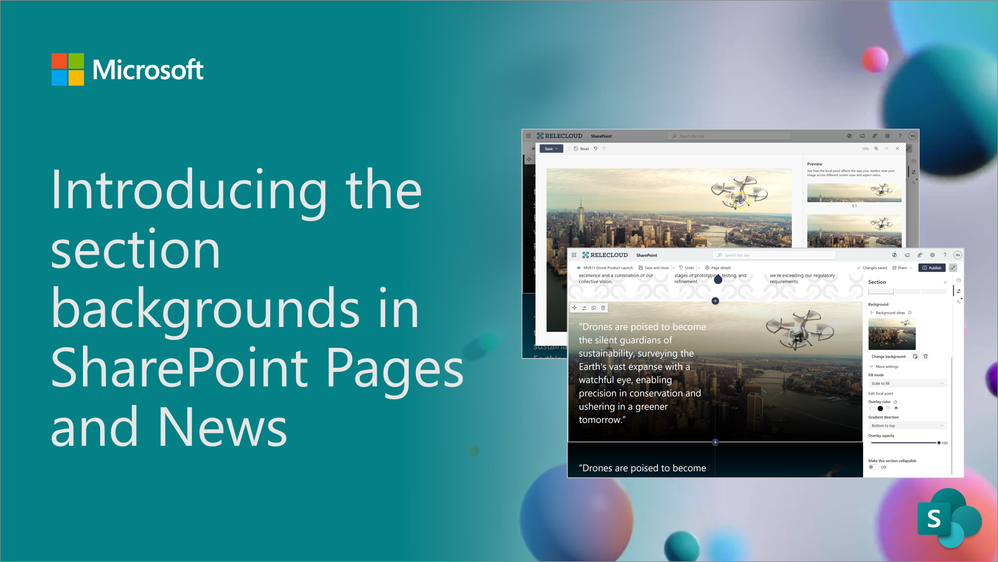 Introducing the section backgrounds in SharePoint Pages and News