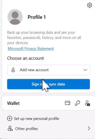 Screenshot of the Microsoft Edge for Business account and sign-in page.