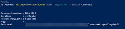 New-AzureRmResourceGroup -Name <Resource Group Name> -Location <Resource Location>