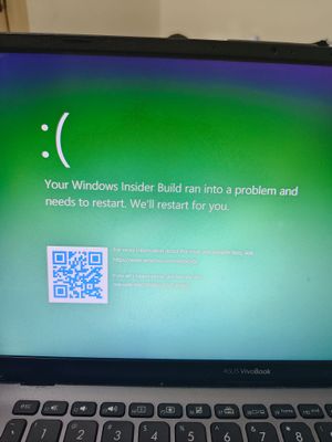Error – Your windows insider build ran into a problem and needs to restart . We will restart for you