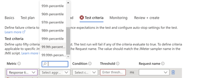 Customize percentiles for response time in Azure Load Testing