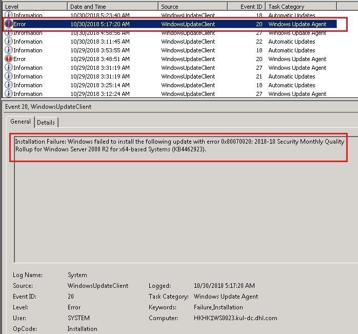 KB4462923 install failed in "Windows Server 2008 R2 Standard" operation  system - Microsoft Tech Community