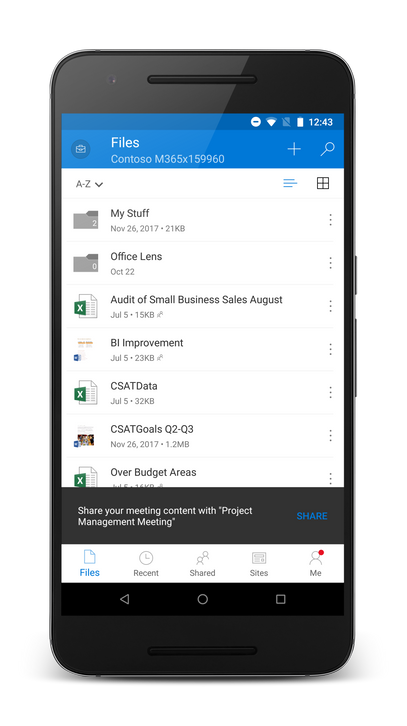 Intelligent Meeting Note Sharing with OneDrive on Android