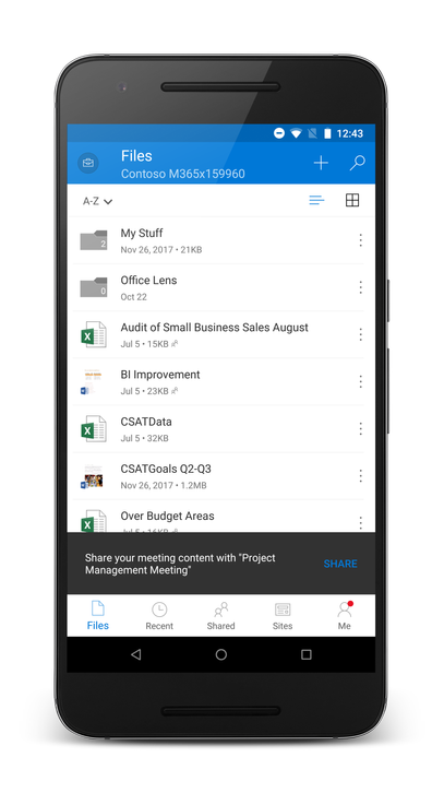 Intelligent Meeting Note Sharing with OneDrive on Android