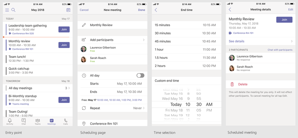 Schedule Microsoft Teams meetings from your mobile device.