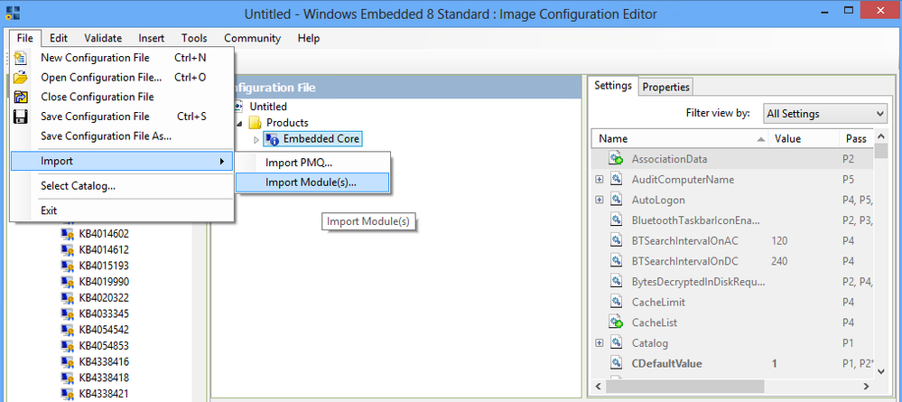 Figure 7 Import the latest WE8S rollup