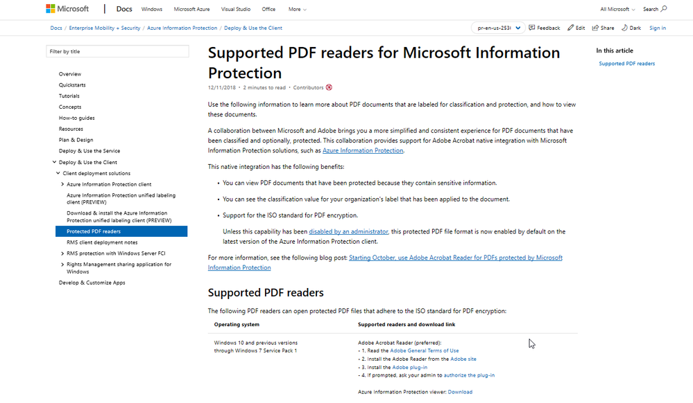 General Availability Of Adobe Acrobat Reader Integration With Microsoft Information Protection Microsoft Tech Community