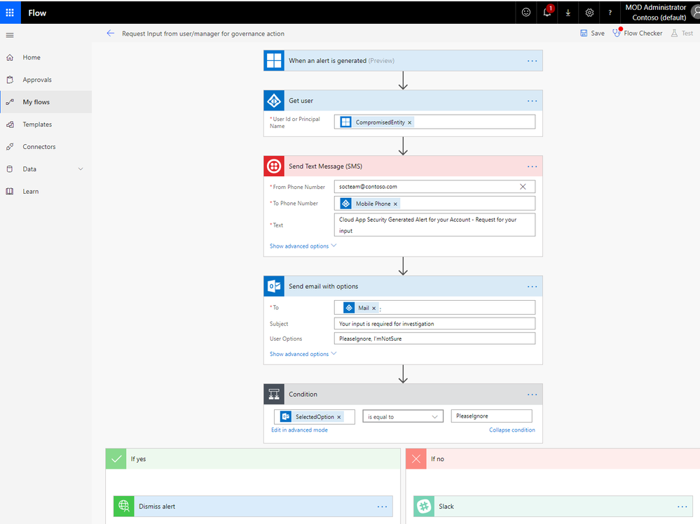 Figure 4: Send text message to user to confirm user activity