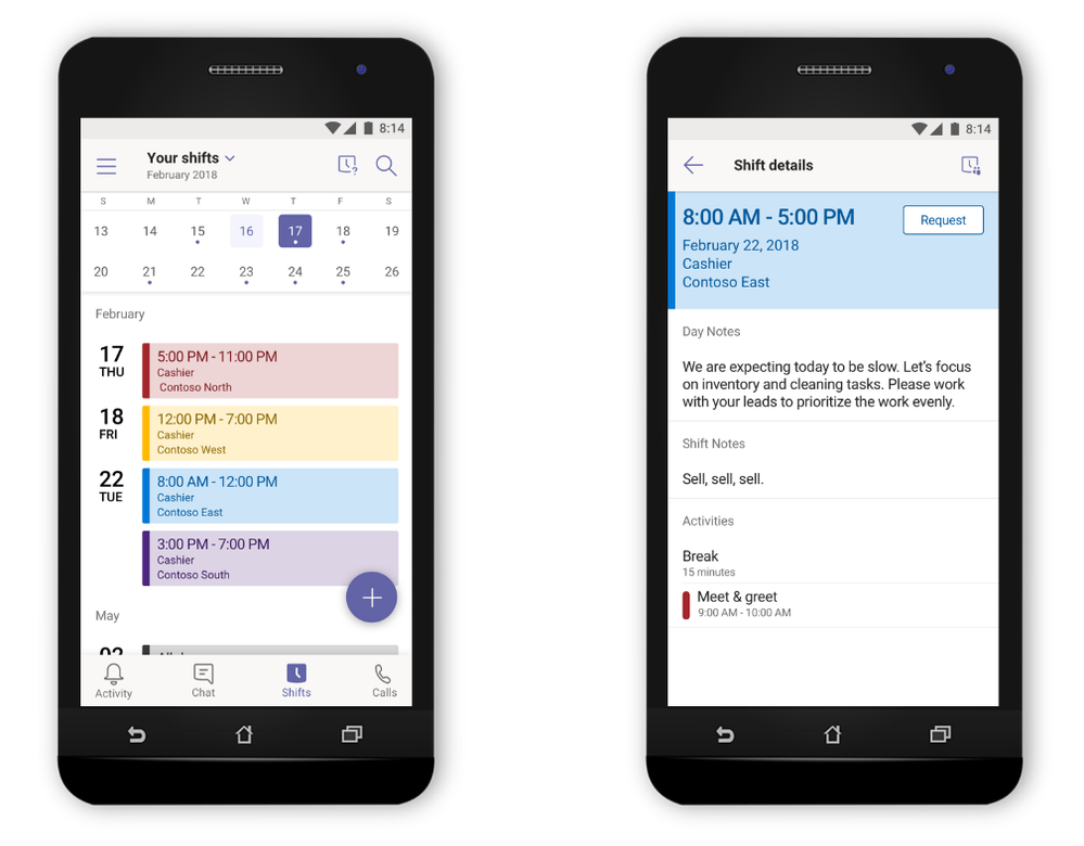 For managers, create and distribute schedules to your team. And for team members, easily review your schedule, and day or shift notes, directly from your mobile device.