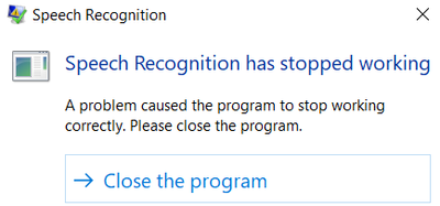 windows speech recognition stopped wrkg.PNG