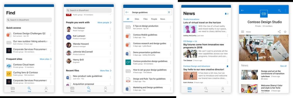 The SharePoint mobile app is designed for those in-between moments. The people you’re connected to, the content you find, access and share, and the news you need are always nearby.