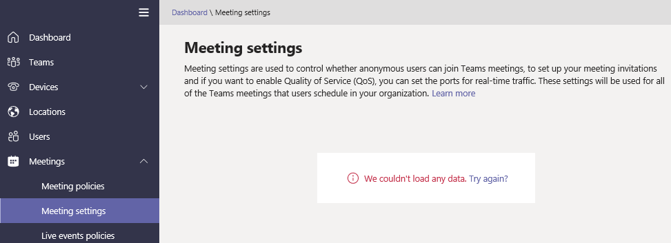 Teams Admin Center Manage Teams Not Loading Information About Teams Microsoft Tech Community