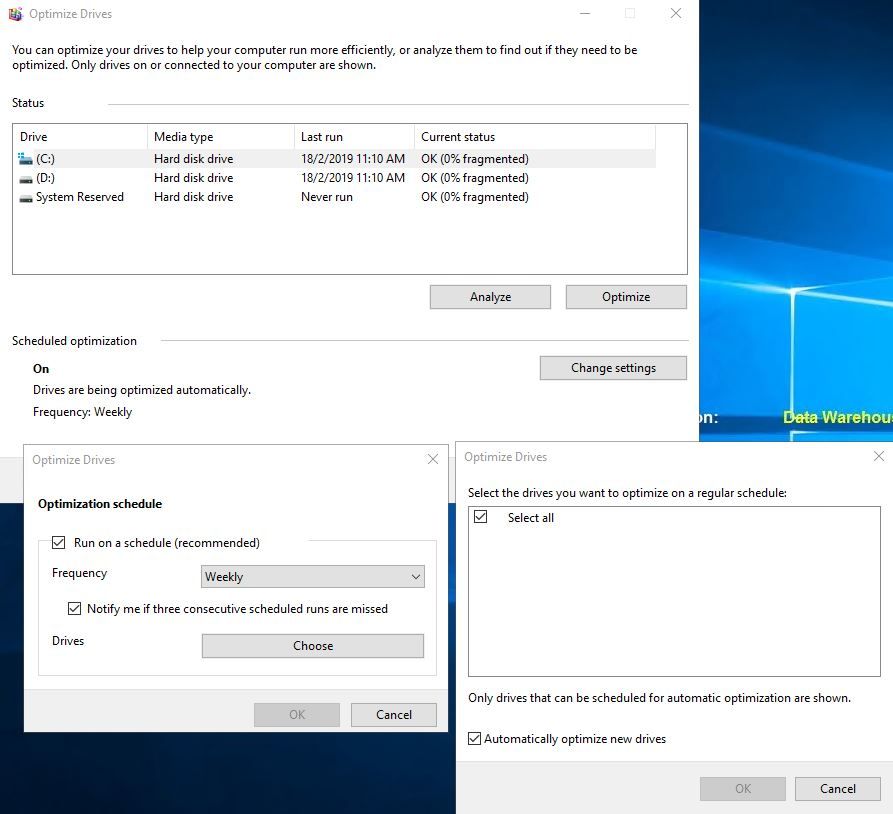 Windows Server ScheduledDefrag Task Schedule not running - Microsoft Tech  Community