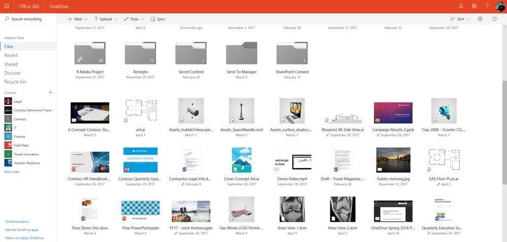 OneDrive thumbnails and preview via the browser help you quickly scan through files and find what you are looking for without needing to download and open files.