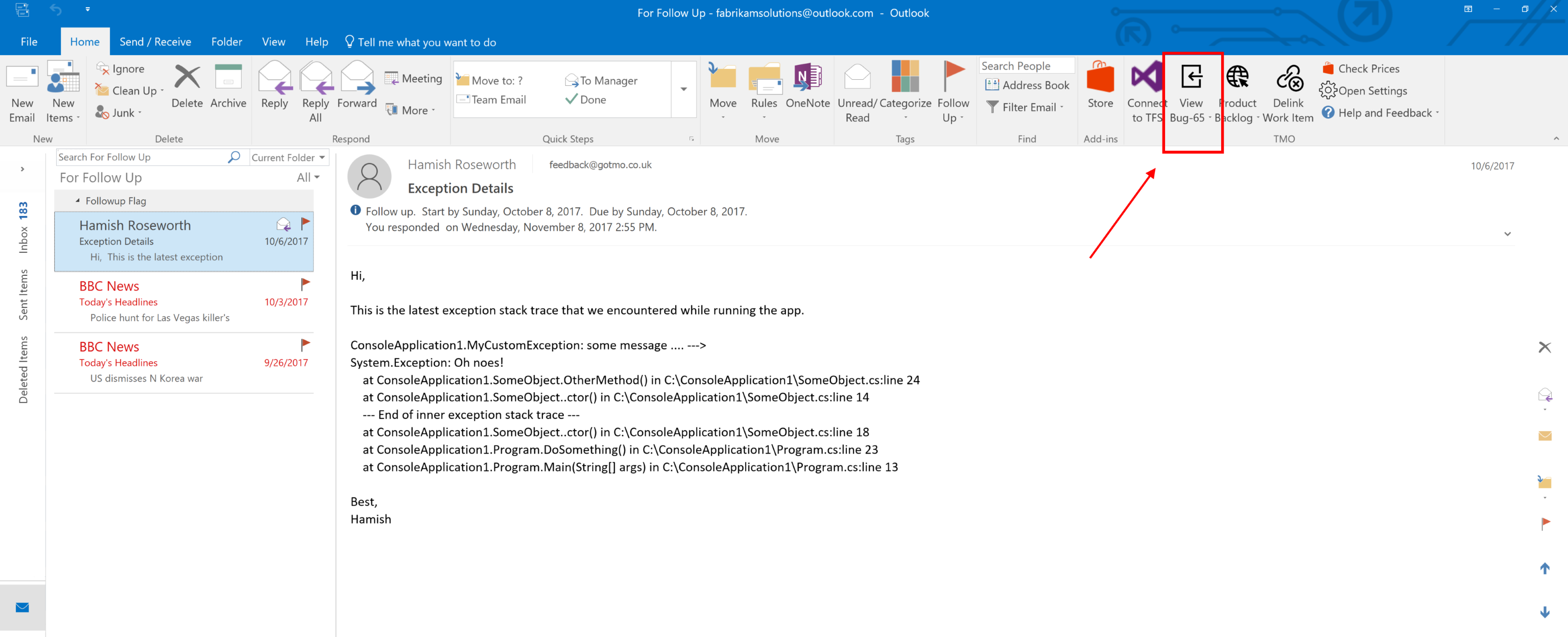 Connecting Outlook with Visual Studio Online or TFS - Microsoft Community  Hub
