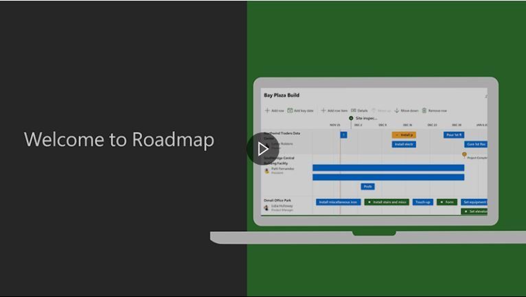 Screenshot of the Roadmap video landing page